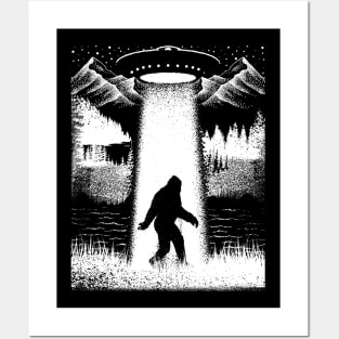 Bigfoot Ufo Abduction Posters and Art